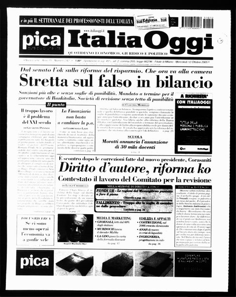 Italia oggi : quotidiano di economia finanza e politica